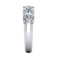 Ladies Natural Round Diamond Half Eternity Band 3 Carats U Prong Set