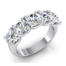 Ladies Natural Round Diamond Half Eternity Band 3 Carats U Prong Set