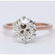 Solitaire Ring Two-Tone 14K Gold with Diamond – front view