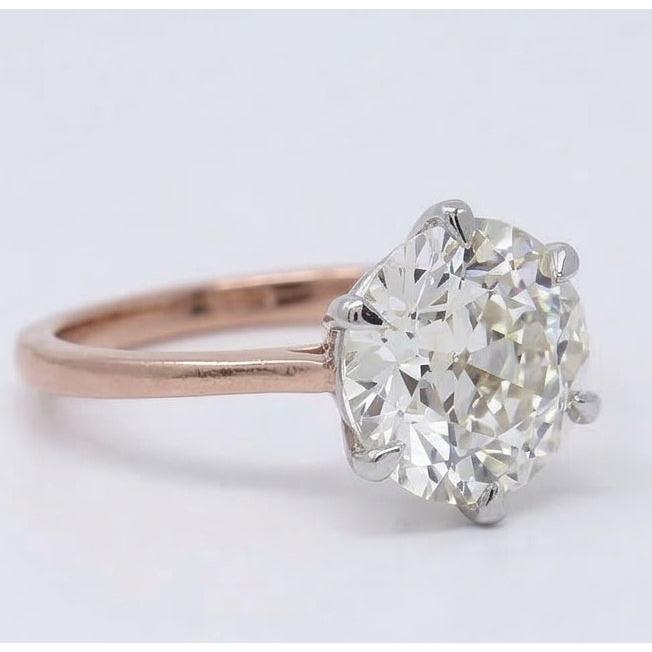 Handcrafted Diamond Solitaire Ring 2 ct – side view