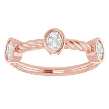 Ladies Oval Old European Real Diamond Band Bezel Rope Style 3 Carats