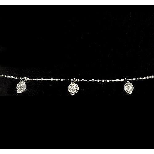 Ladies Real Diamond Bracelet Prong  White Gold 14K Jewelry