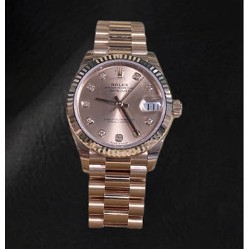 Ladies Rolex 278275 Datejust 31mm Pink Diamond Rose Gold Watch