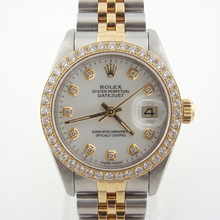 Natural Ladies Rolex Date-Just Watch Diamond White Dial Bezel