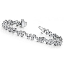 Ladies Round Cut Genuine Diamond Tennis Bracelet White Gold Fine 4 Carat