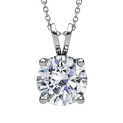 Ladies Round Cut Real Diamond Necklace Pendant White Gold Fine Jewelry