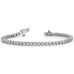 Ladies Round Natural Diamond Tennis Bracelet Solid White Gold 14K 7.50 Ct