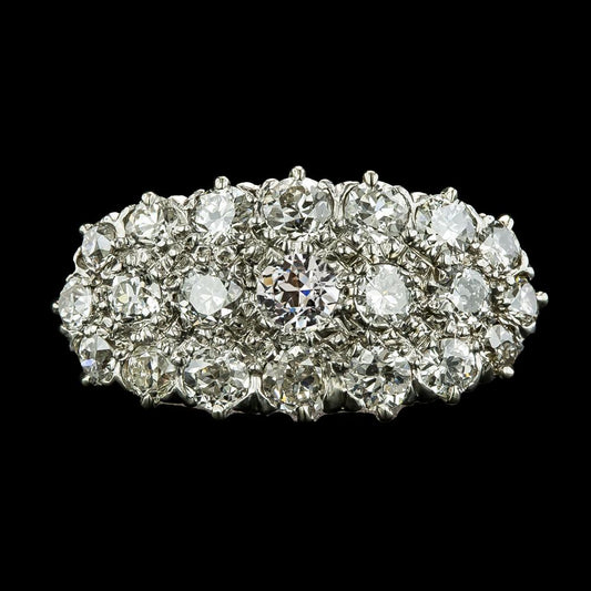 Ladies Round Old Cut Genuine Diamond Ring Milgrain Shank Gold 6 Carats