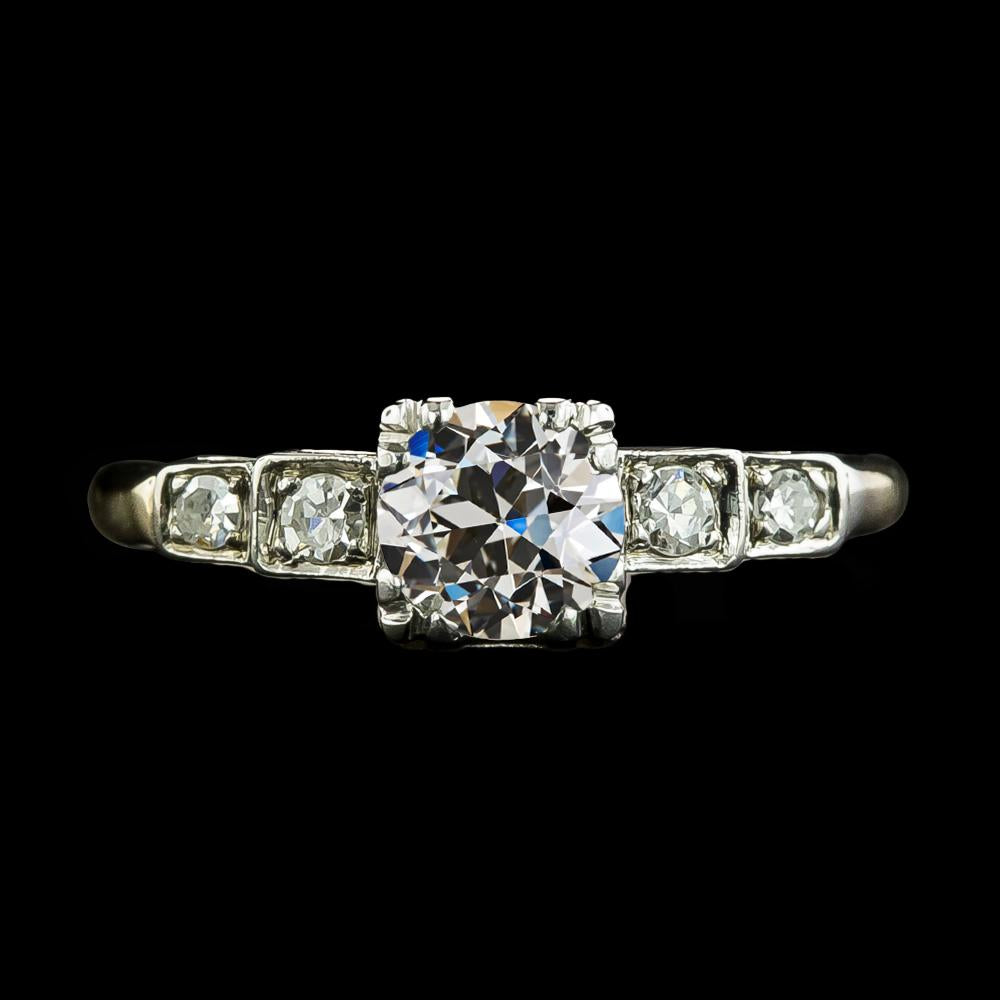 Ladies Round Old Mine Cut Natural Diamond Ring 5 Stones Jewelry 2.50 Carats