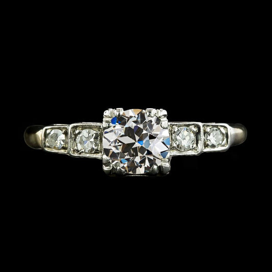 Ladies Round Old Mine Cut Natural Diamond Ring 5 Stones Jewelry 2.50 Carats