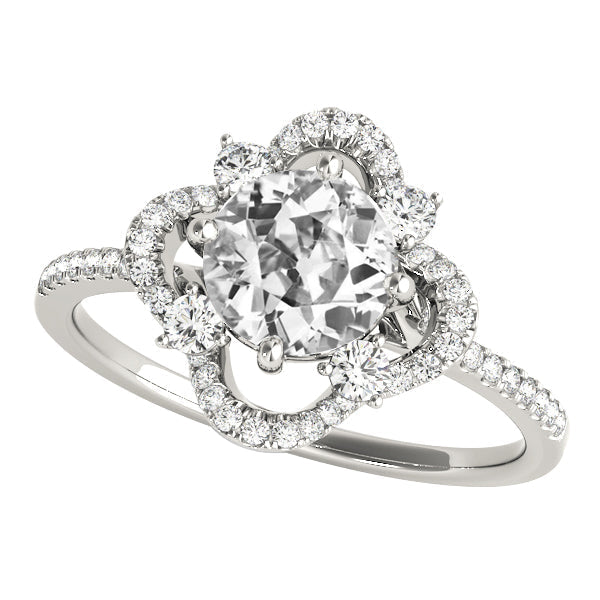 Ladies Round Old Miner Real Diamond Ring With Accents Star Style 5 Carats