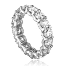 Ladies Round Real Diamond Eternity Wedding Band 4.80 Carats White Gold