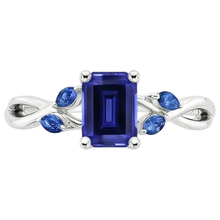 natural emerald sapphire 3.50ct ring profile view