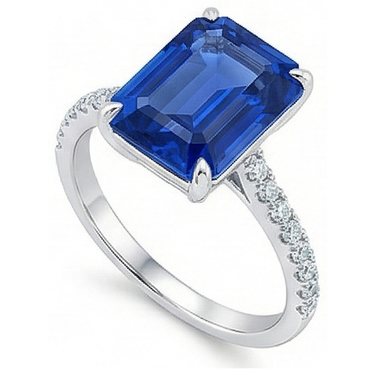 natural emerald sapphire 5ct ring side angle