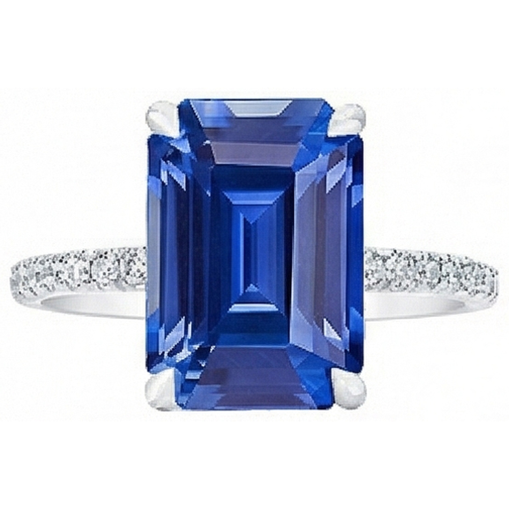 natural emerald sapphire 5ct ring close up detail