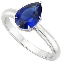 Natural Sapphire Ring 4ct - White Gold 14K