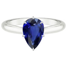 natural pear sapphire 4ct ring profile view