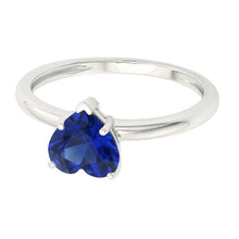 Ladies Solitaire Heart Shaped Ring Natural Blue Sapphire 2 Carats