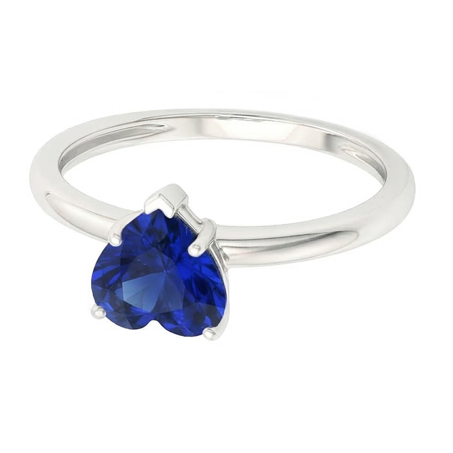 Ladies Solitaire Heart Shaped Ring Natural Blue Sapphire 2 Carats