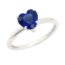Ladies Solitaire Heart Shaped Ring Natural Blue Sapphire 2 Carats
