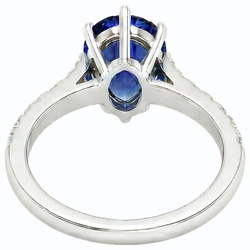 Natural Sapphire Ring 3ct - White Gold 14K