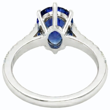 natural round sapphire 3ct ring front view