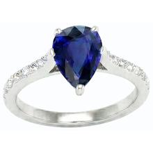 natural round sapphire 3ct ring top view