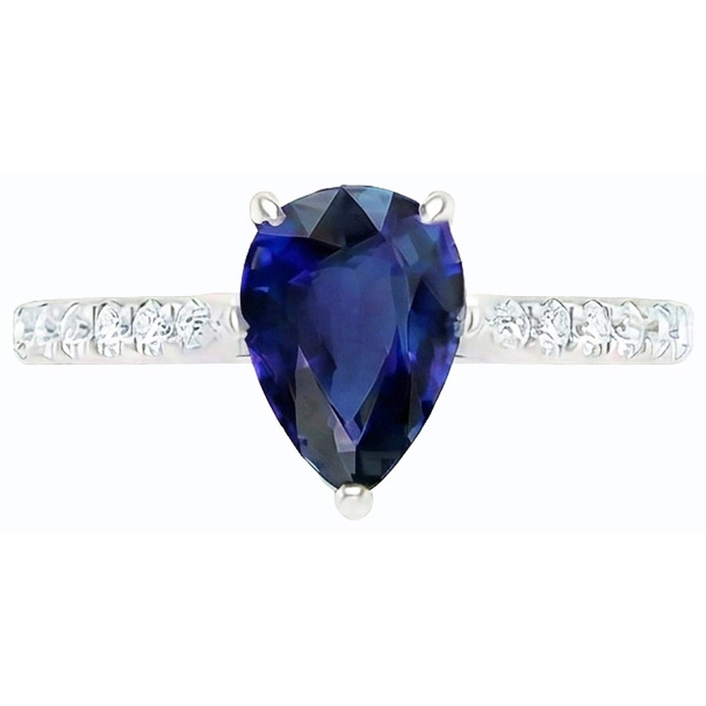 natural round sapphire 3ct ring profile view