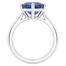 Ladies Solitaire Ring Asscher Ceylon Sapphire Gemstone 2.50 Carats