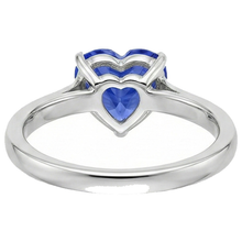 natural heart sapphire 2ct ring on white background
