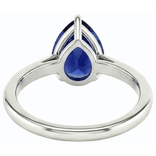 natural pear sapphire 2.50ct ring side angle