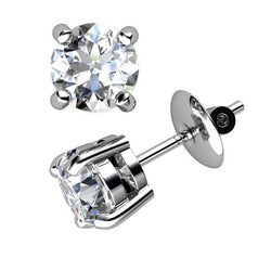 Ladies Stud Earrings 2.30 Ct Prong Set Real Round Cut Diamond