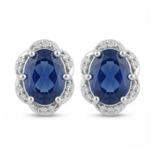 natural round sapphire 4.50ct earring front view