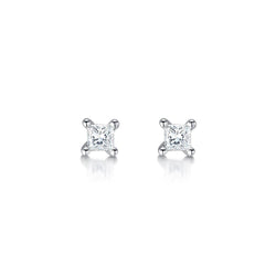 Ladies Studs Earring Prong Set 2.20 Ct Round Genuine Diamonds White Gold