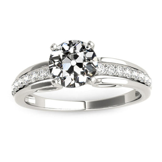 Ladies Wedding Ring Round Natural Old Cut Diamond Channel Set 3 Carats