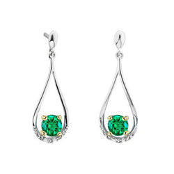 Brilliant GIA Certified Emerald Gemstone Earring – 1 ct Two-Tone