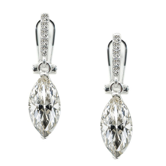 Earth-Mined Fine Diamond Drop Earrings 4.50 ct 14K White Gold – main view
