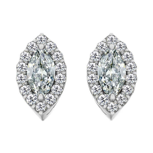 Drop Earrings 14K White Gold with Brilliant Diamond – main view