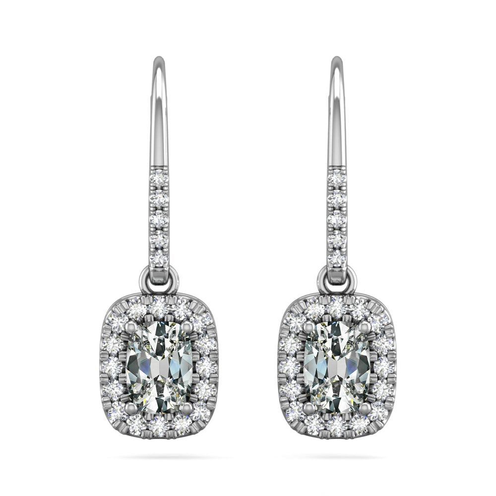 Real Brilliant Diamond Stud Earrings 1.50 ct 14K White Gold – main view