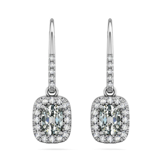 Real Brilliant Diamond Stud Earrings 1.50 ct 14K White Gold – main view