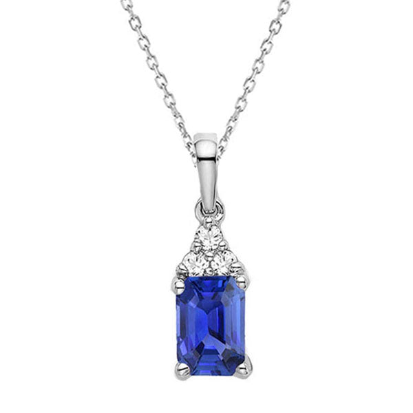 Emerald Cut Cornflower Blue Sapphire ring in 14K White Gold – main view