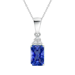 Radiant Precious Stone Pendant – Cornflower Blue Sapphire 1.75
