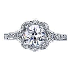 Diamond Halo Setting Ring 3 ct F/VS1 – 14 Karat White Gold