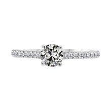 Solitaire Ring with Accents 14K White Gold with Fine Diamond – main view