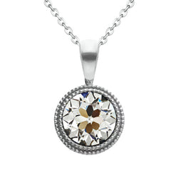 Drop Pendant 14K White Gold – Diamond Old Mine Cut 2 ct