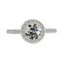 Old Mine Cut Brilliant Diamond ring in 14K White Gold – main view