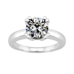 Authentic Fine Diamond Solitaire Engagement Ring – 14K White