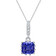 Radiant Cut Blue Sapphire ring in 14 Karat White Gold – main view