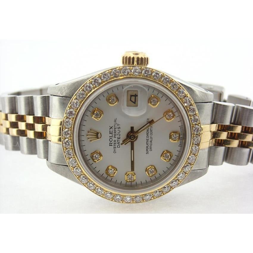 Rolex Date-Just Watch Diamond White Dial