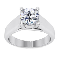 14 Karat White Gold Antique European Fine Diamond Single Stone